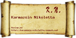 Karmazsin Nikoletta névjegykártya