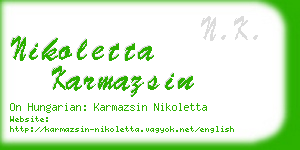 nikoletta karmazsin business card